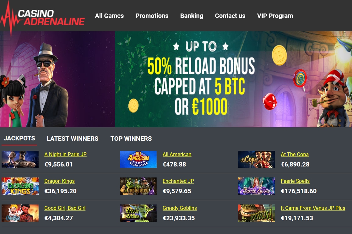 Adrenaline casino reload bonus